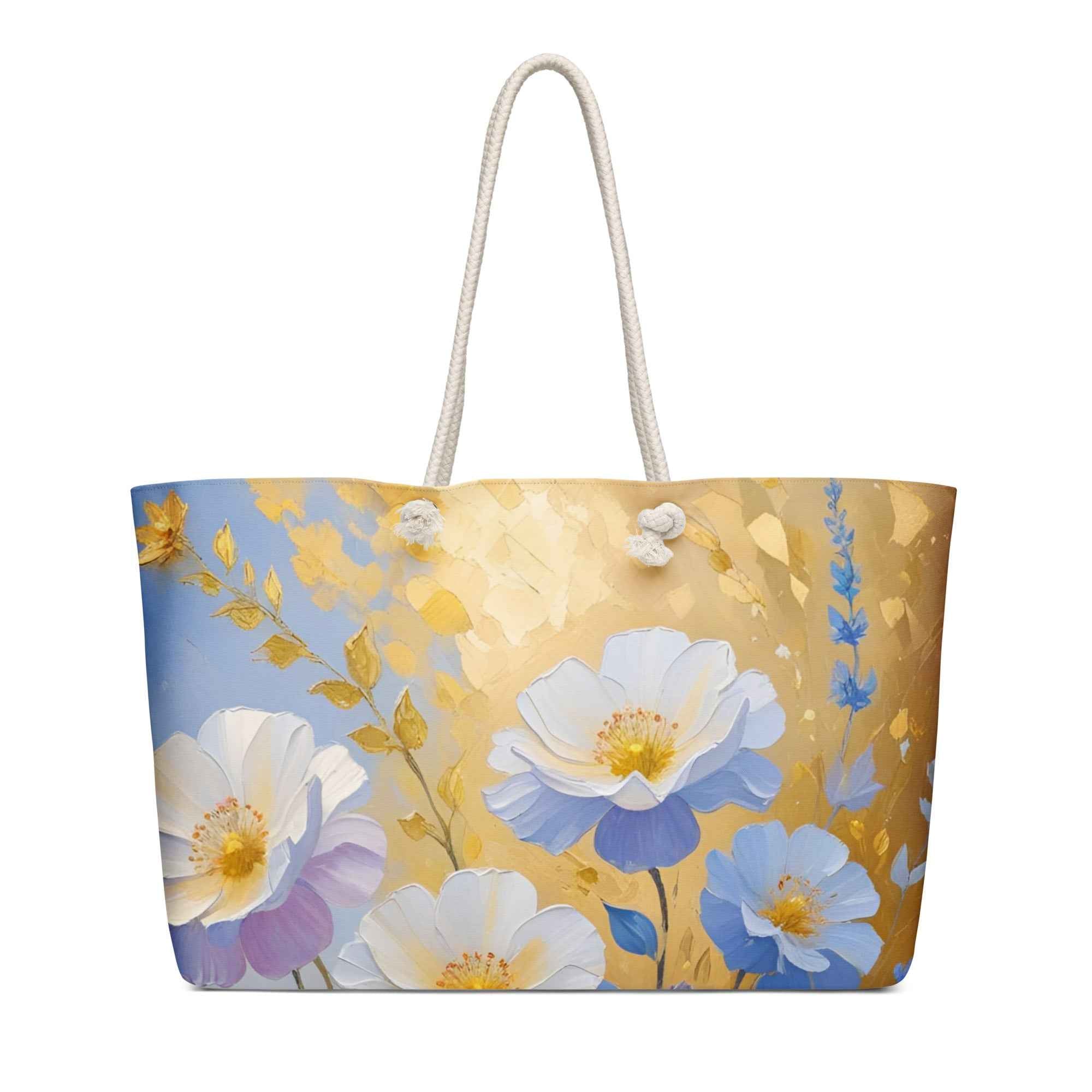Floral Klimt-Style Oversized Bag for Travel - Exclusive by Rosetta Creative Boutique - Rosetta Creative Boutique